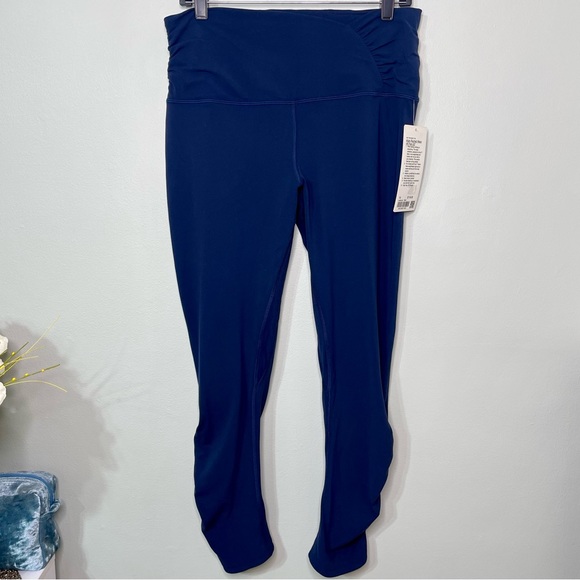Lululemon Align High Rise Pant Ruched Waist Leggings True Navy Blue 14 NWT - Picture 5 of 12